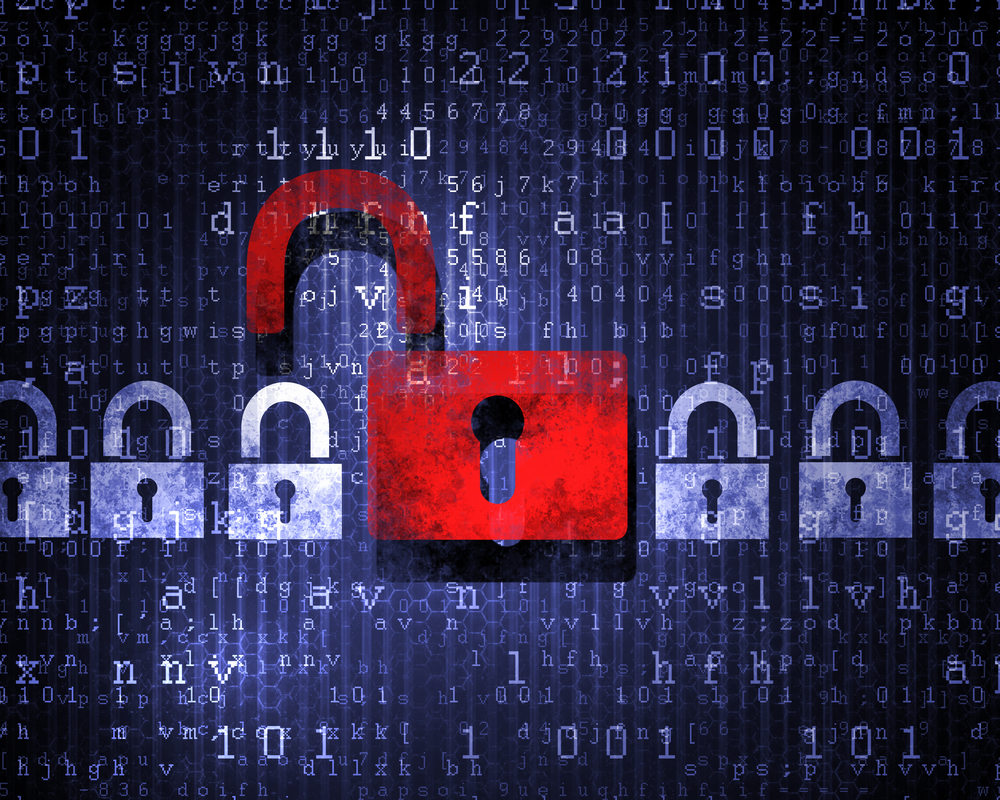 Security concept Lock on digital screen, illustration-1